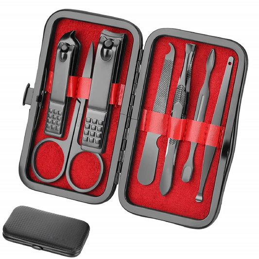 Manicure Set Men Personal Care Tools Accessories Finger and Toe Nail Clippers Kit Professional Manicure Pedicure Kit with Travel Case Nail Grooming Kit Present for Men Husband Boyfriend Parent