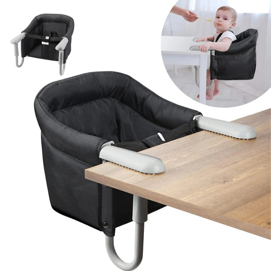 Hook on High Chair Baby Portable High Chair for Travel Table High Chair Clip on Baby Chair Booster Seat Black