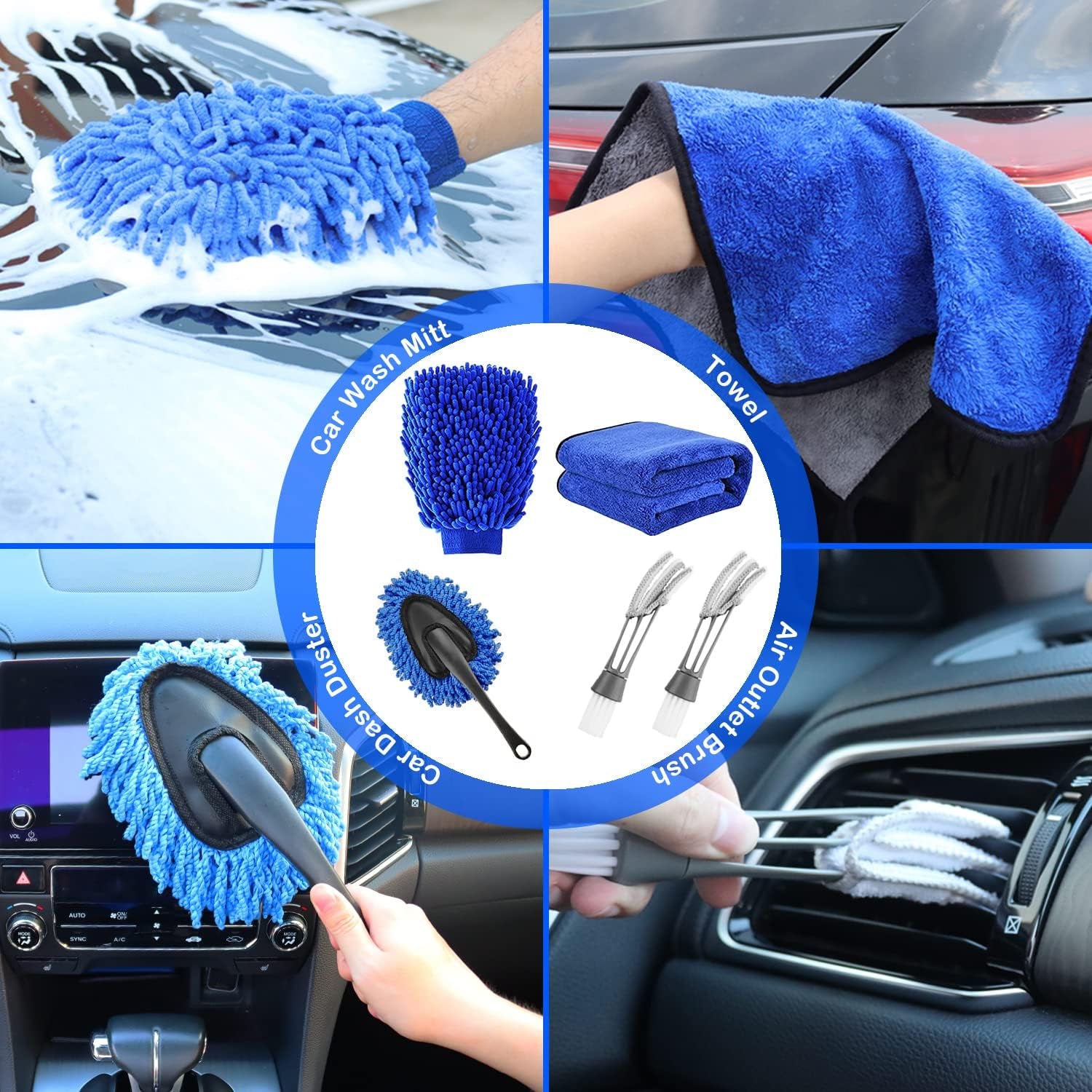 26Pcs Car Detailing Brush Set, Car Detailing Kit, Car Detailing Brushes, Car Cleaning Kit, Car Windshield Cleaning Tool, Professional Car Care Kit - Car Wash Brush Kit for Interior Exterior Wheels