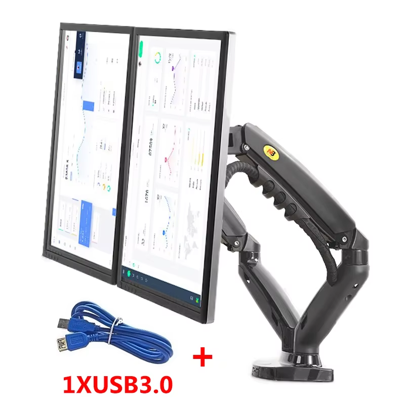 NB F160 Dual Monitor Holder Full Motion Dual Arm Monitor Support 17-30 Inch Monitor Mount Bracket Load 2-9 Kgs Each